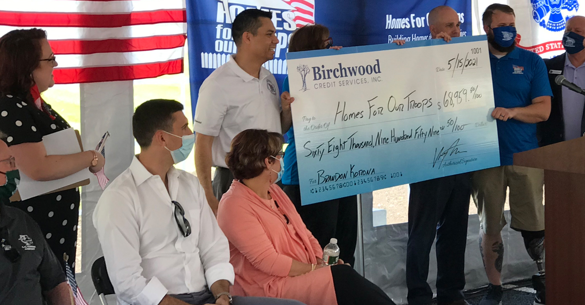 Birchwood Credit Services and NEMBC Donate $68,959 to Help Build Specially Adapted House for Severely Wounded Army Vet
